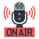 image of on air text with mic