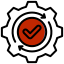 a picture of check mark with gear symbol