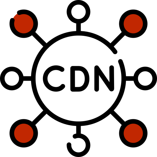 A big circle connected with other small dots with cdn text