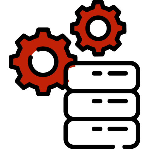 A picture of dedicated server with two gears