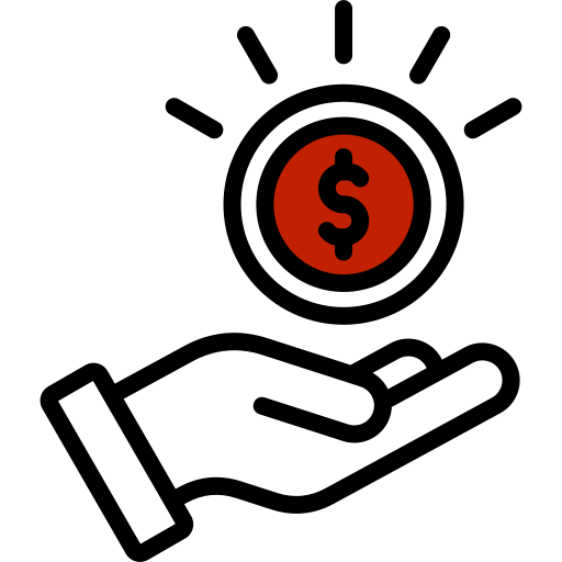 A picture of handholding dollar coin