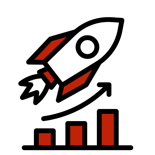 A picture rocket flying and network signal bar