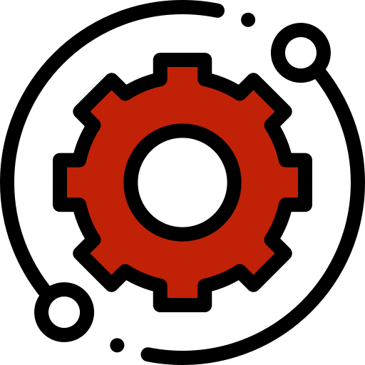 A picture of gear surrounding with circle
