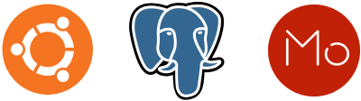 PostgreSQL ubuntu and ServerMO logo