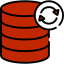 database icon with recycle icon