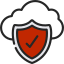 guard shield with check mark and cloud