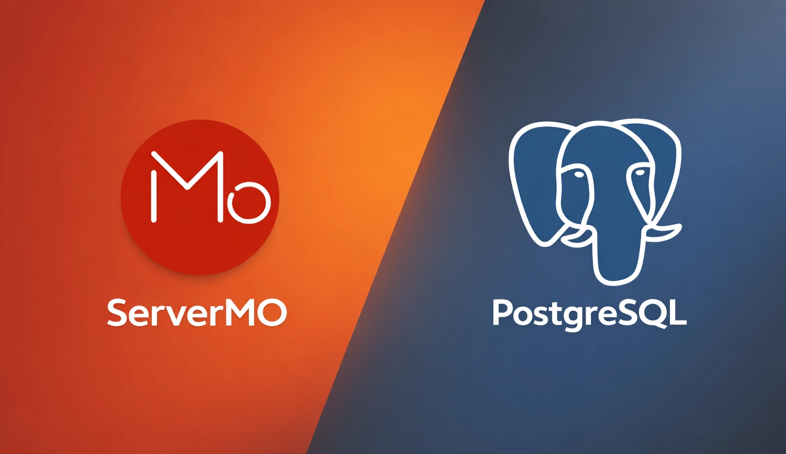 PostgreSQL and servermo logos