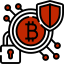 bitcoin symbol with shield icon